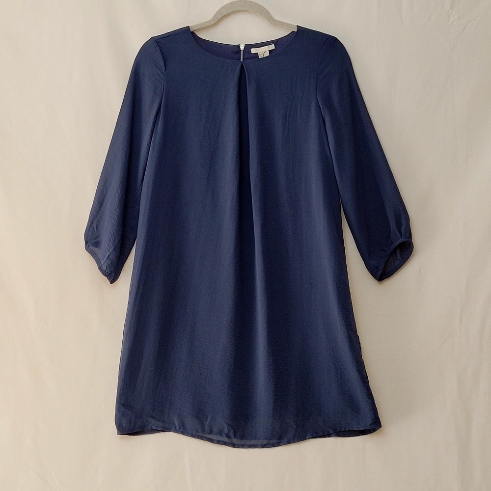 H&M MINI BLUE SHIFT DRESS SIZE 2